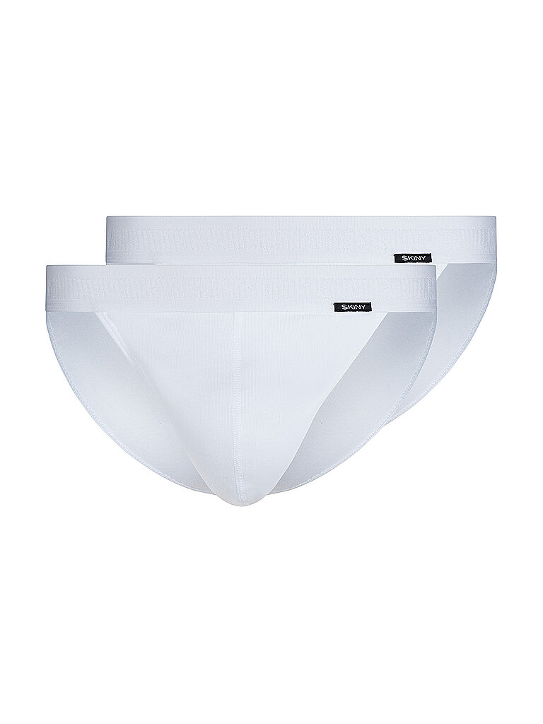 Skiny Herren Tanga Cotton Retro G-String, Weiß (080691), S (2er Pack)