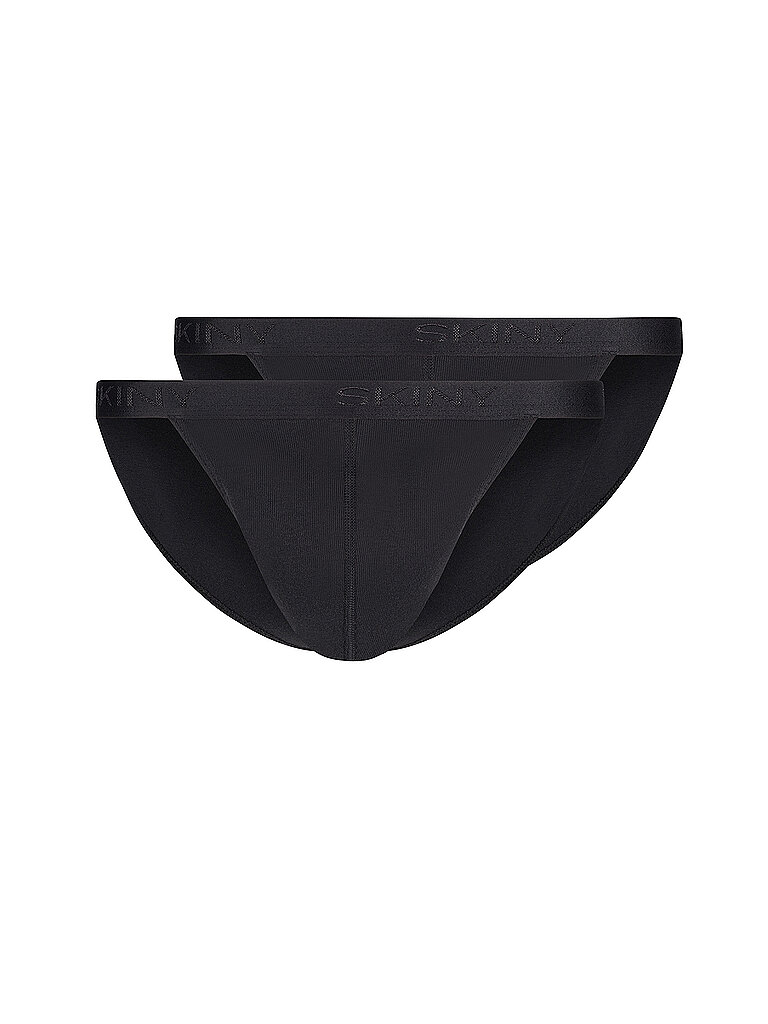 Skiny Herren Tanga Cotton Rib G-String, Schwarz (080693), XXL (2er Pack)