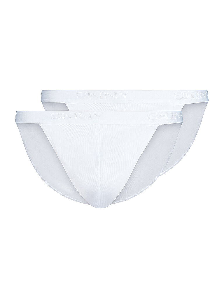 Skiny Herren Tanga Cotton Rib G-String, Weiß (080693), S (2er Pack)
