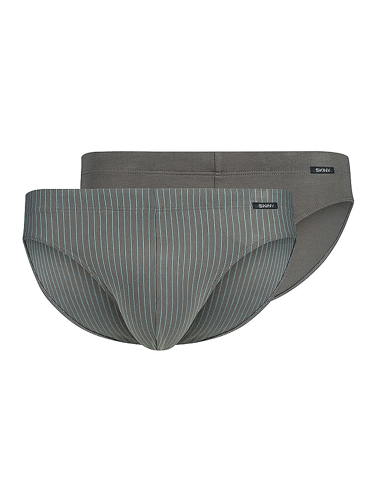 SKINY Slip 2er Pkg. gunmetal stripes selection grau | S – SKINY