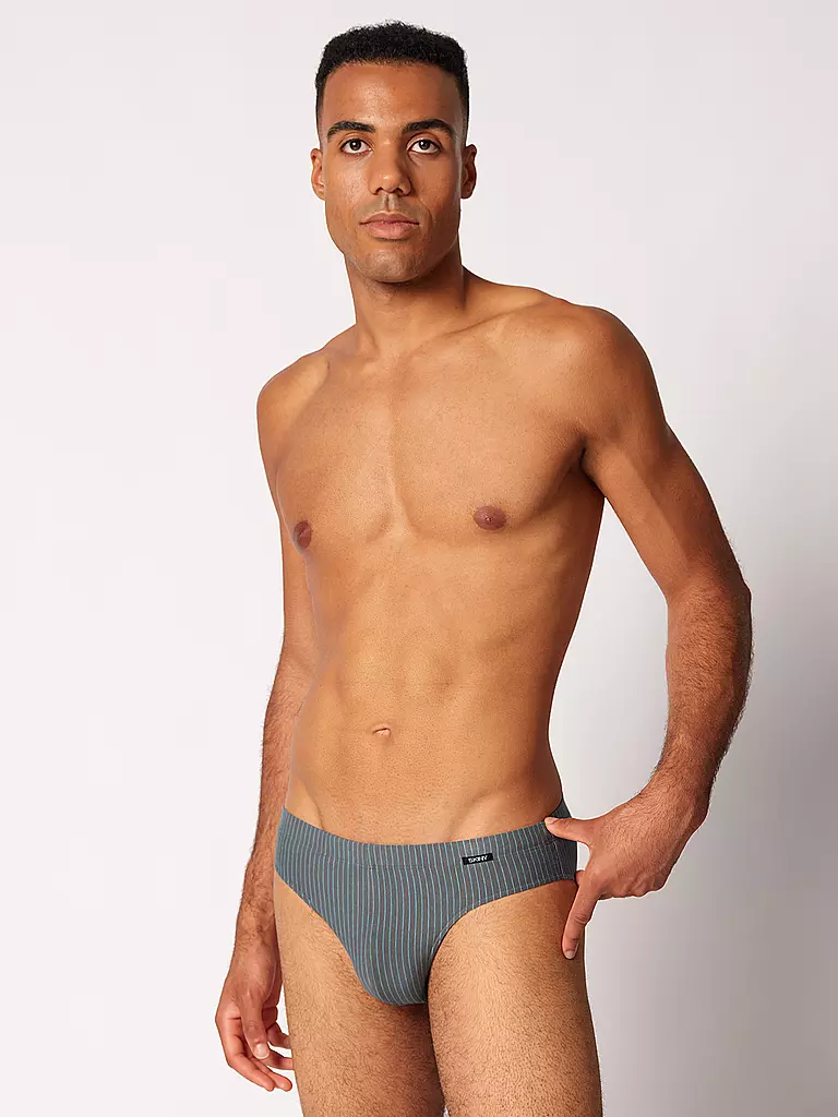 SKINY | Slip 2er Pkg. gunmetal stripes selection | grau