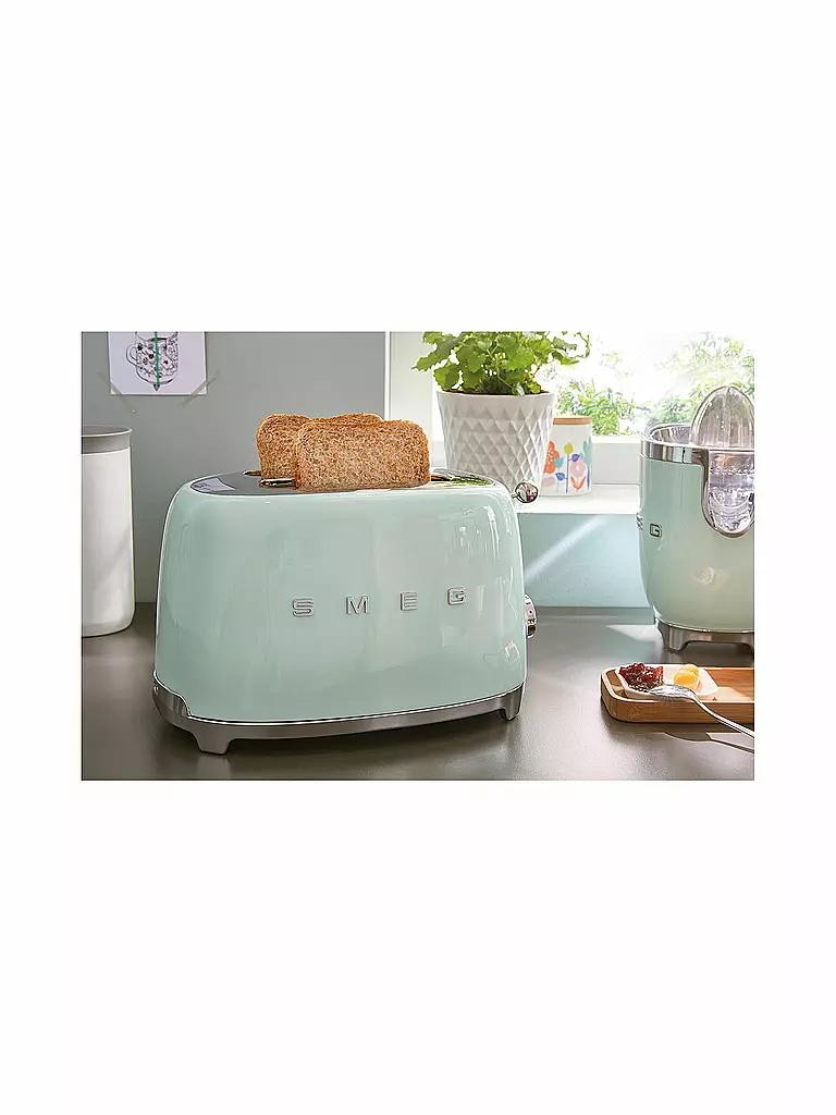 SMEG | 2 Schlitz Toaster 50‘s Retro Style Pastellgrün TSF01PGEU | hellgrün