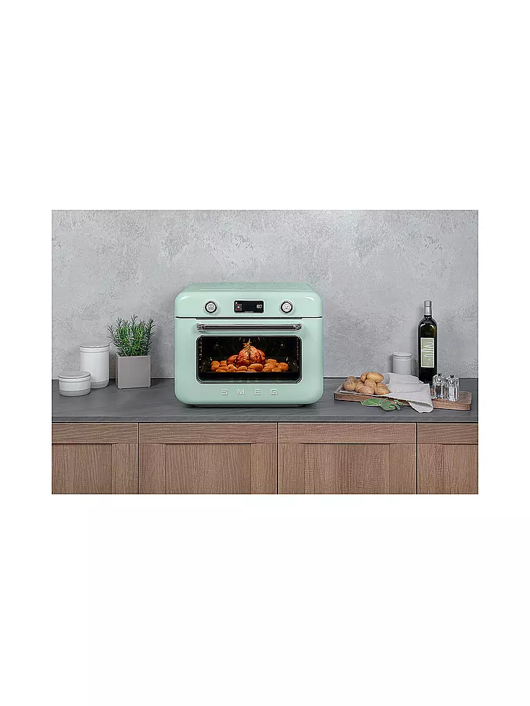 SMEG | Kombi-Tisch Dampfbackofen Pastellgruen | hellblau