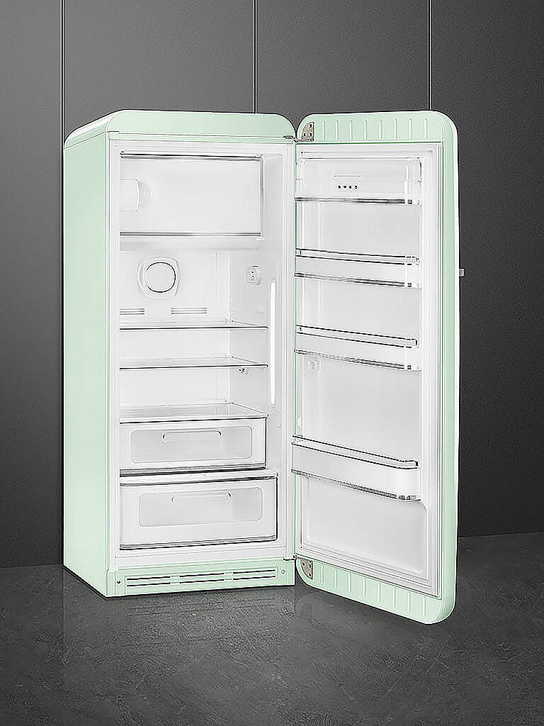 Heiße Sachen In Den Kühlschrank SMEG Kühlschrank mit Gefrierfach 50s Retro Style Pastellgrün FAB28RPG5 grün