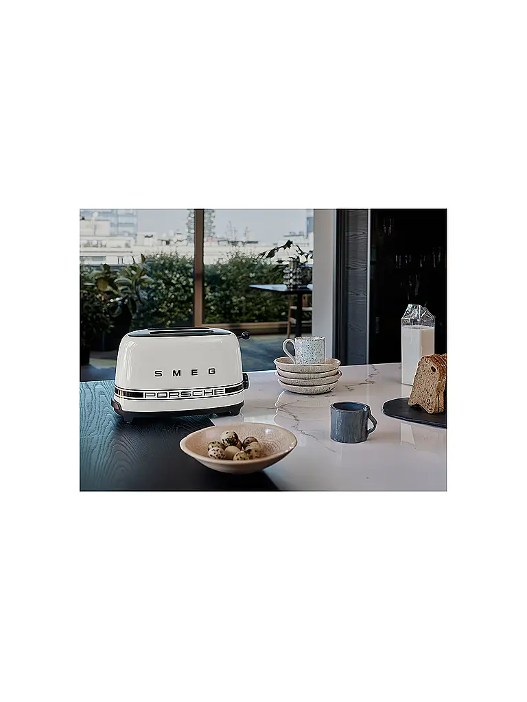 SMEG | Toaster 2 Scheiben PORSCHE X SMEG Carrar White  | Weiss