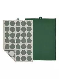 SOEDAHL | Geschirrtuch-Set 2tlg BUBBLES Warm Taupe | dunkelgrün