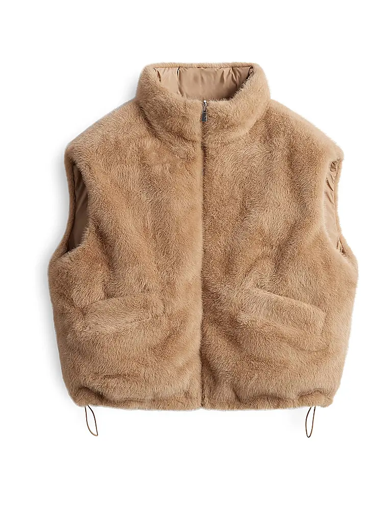 SOMEDAY | Gilet in Felloptik VAARI | senf