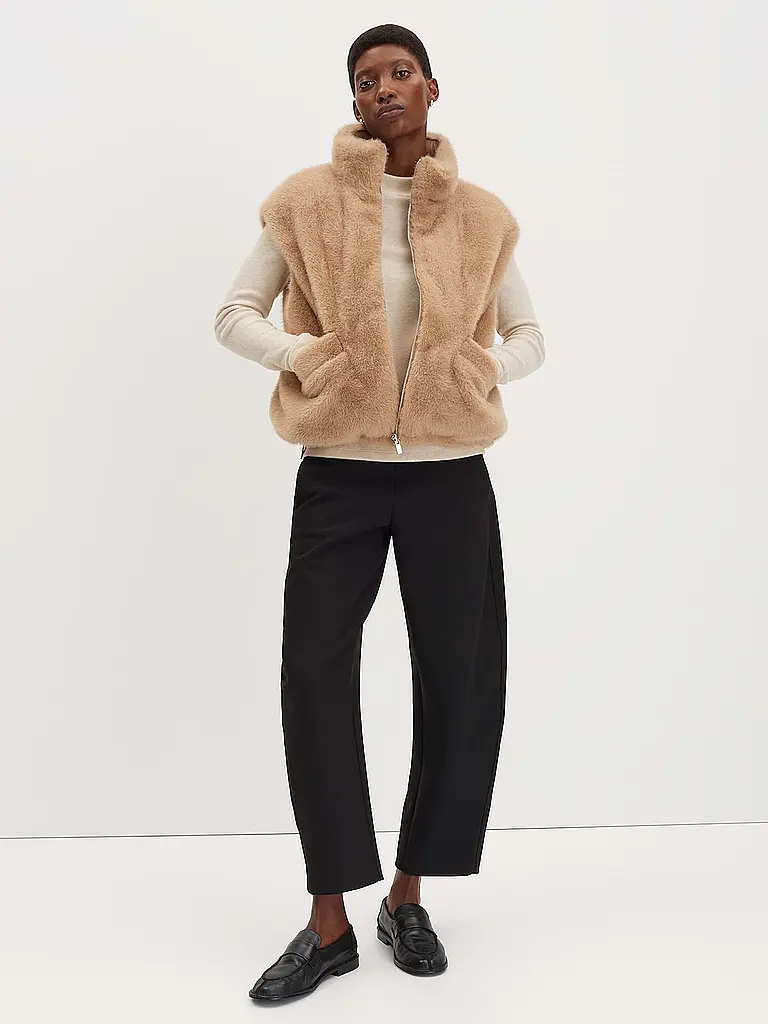 SOMEDAY | Gilet in Felloptik VAARI | senf