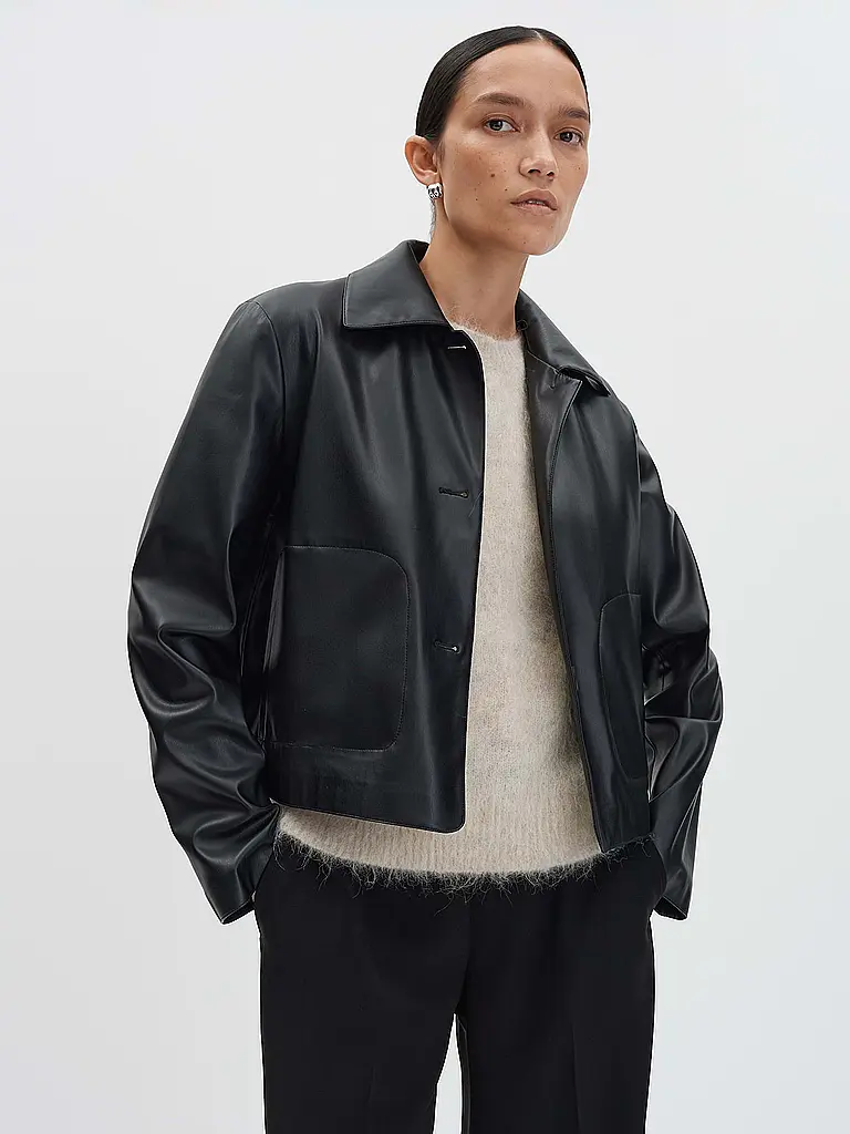 SOMEDAY | Jacke in Lederoptik NEATHER | schwarz