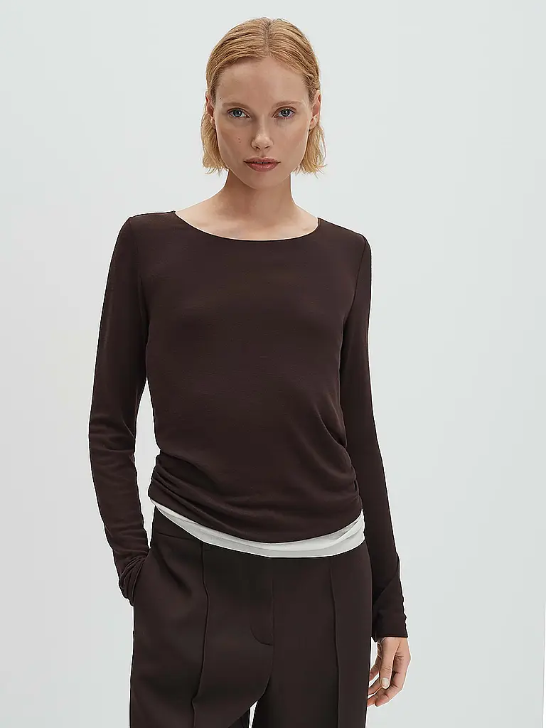 SOMEDAY | Langarmshirt KIROSA SOFT LONG | Braun