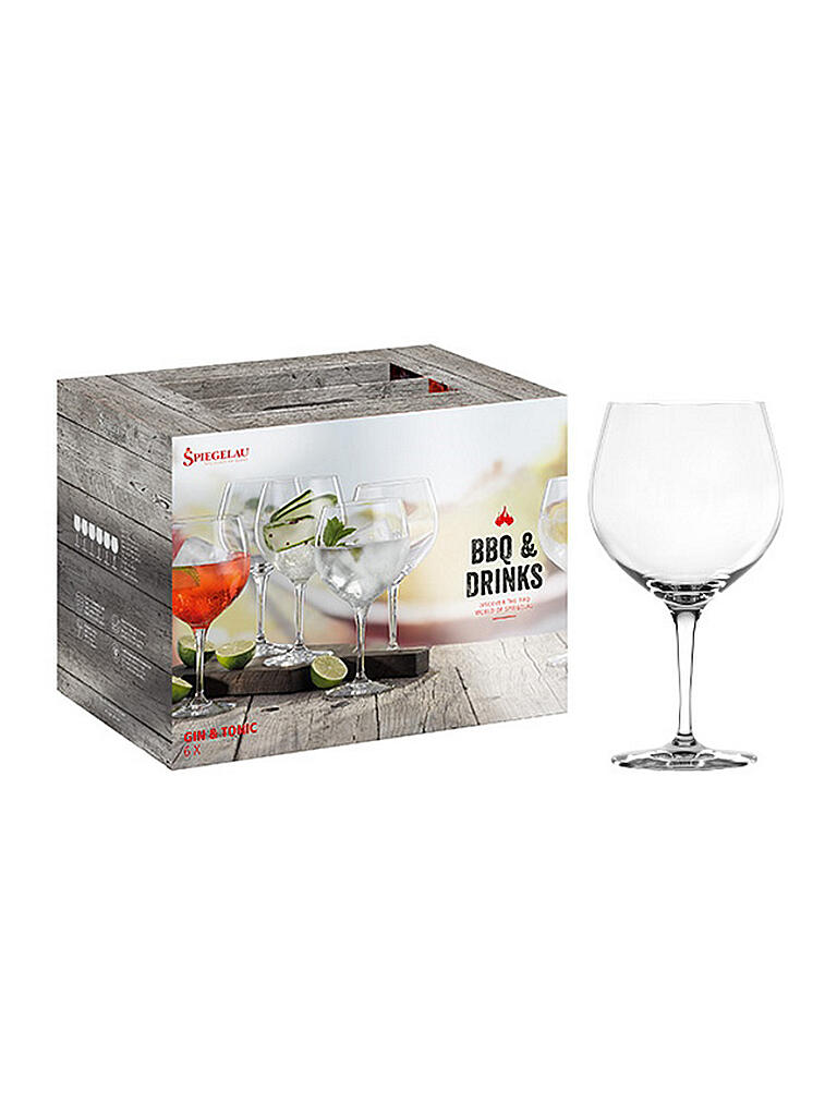 SPIEGELAU | Gin-Tonic Glas 6er Set BBQ & DRINKS 630ml | transparent