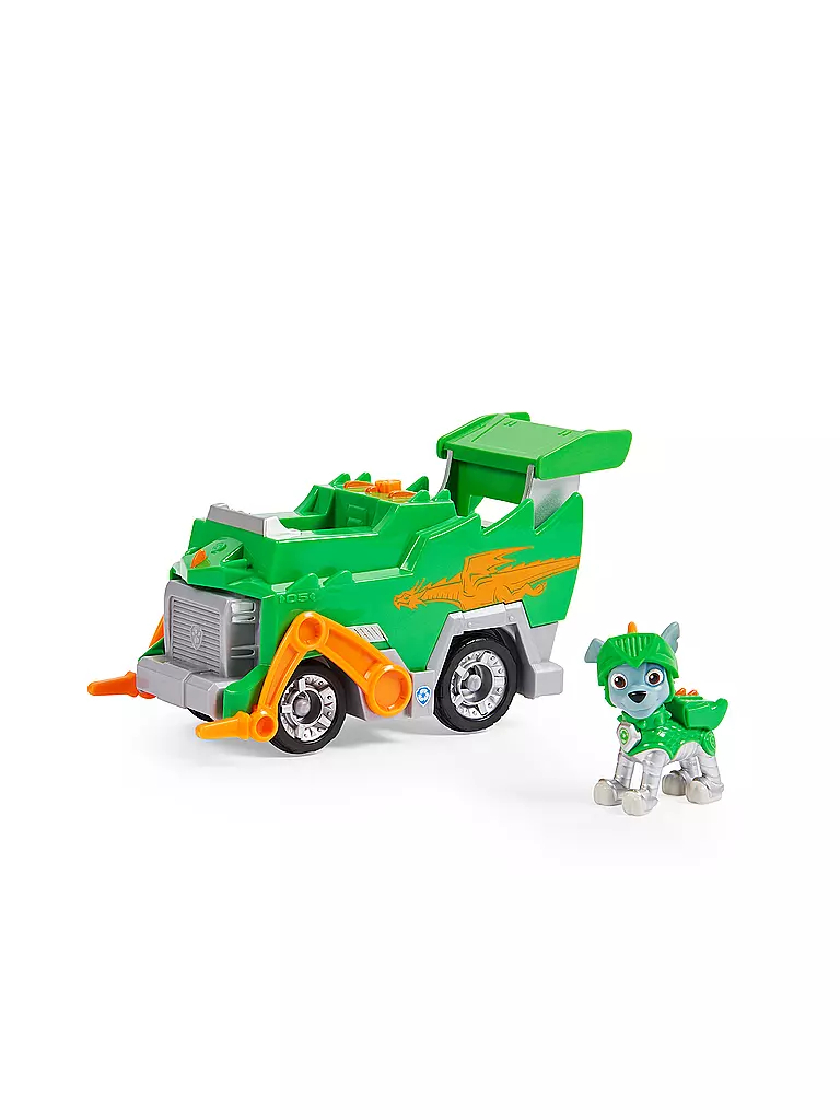 SPINMASTER | PAW Patrol Rescue Knights Basis Fahrzeug Spielzeugauto von Rocky mit Welpenfigur | keine Farbe