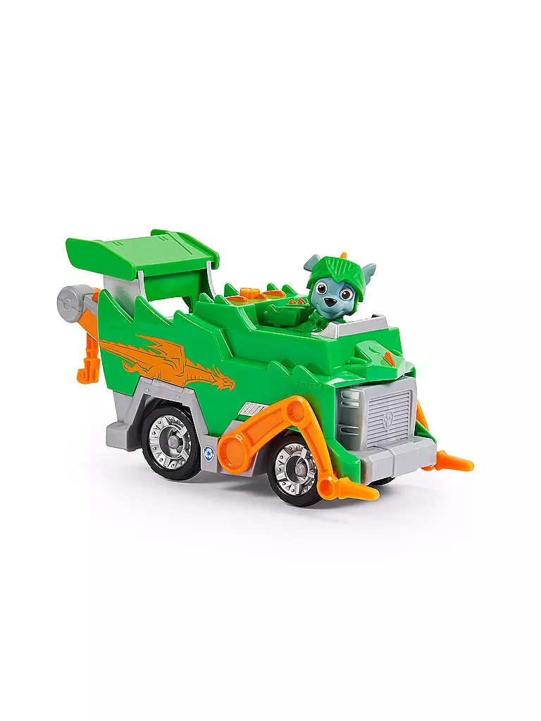 SPINMASTER | PAW Patrol Rescue Knights Basis Fahrzeug Spielzeugauto von Rocky mit Welpenfigur | keine Farbe