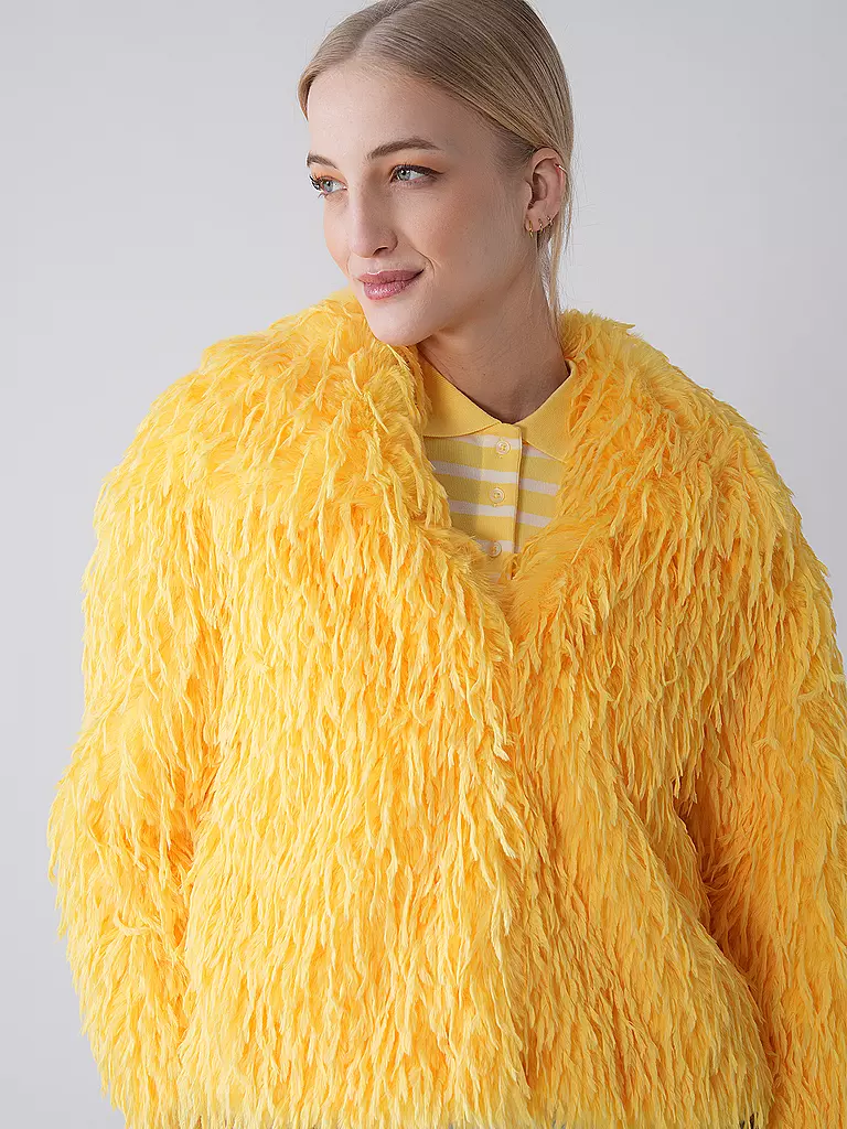 SPORTALM | Jacke in Felloptik | gelb