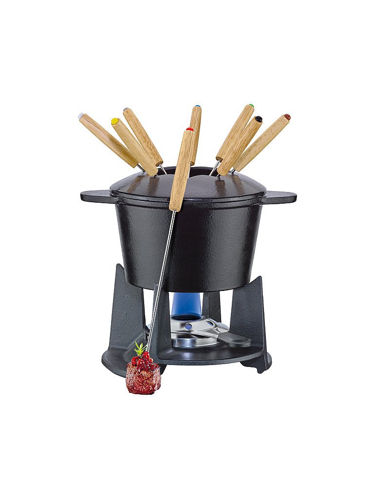 Spring KP2894516016 Grenoble Fondue-Garnitur, 18/8 Edelstahl 16 cm, Schwarz