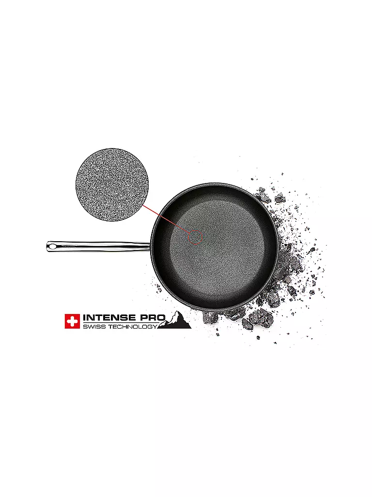 SPRING | Bratpfanne XL hoch 28 cm VULCANO INTENSE PRO Edelstahl / Antihaft | silber