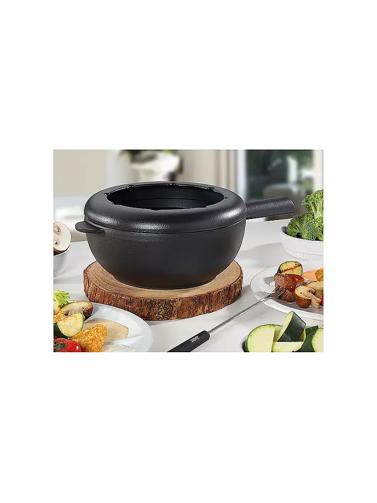 SPRING | Fondue Guss Caquelon 20cm Schwarz Matt | schwarz