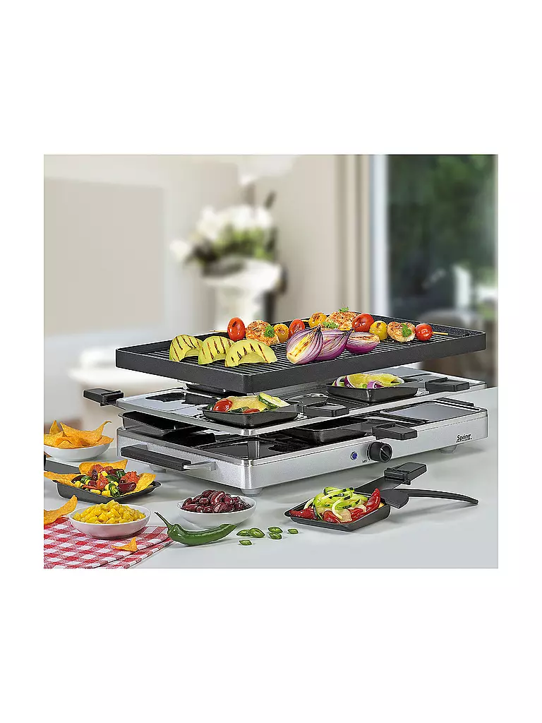SPRING | Raclette8 CLASSIC Alu-Grillplatte | schwarz