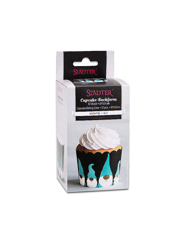 STAEDTER | Cupcake Backform Wichtel 12 Stück  Papier / Schwarz | schwarz