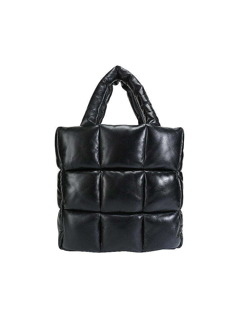 STAND | Ledertasche - Shopper Assante Puffy Bag | schwarz