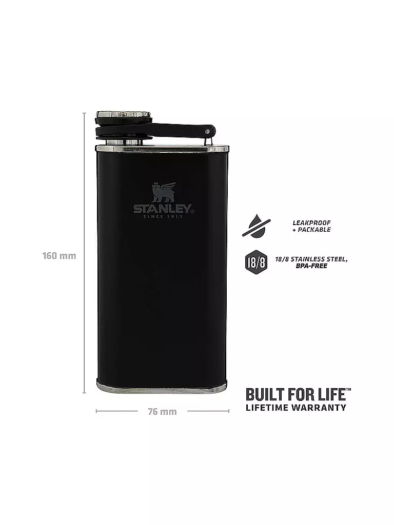 STANLEY | Flachmann Classic Flask 0,23l Schwarz | schwarz