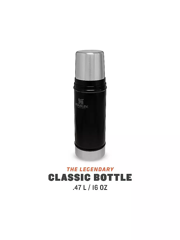 STANLEY | Isolierflasche - Thermosflasche Classic Legendary Bottle 0,47l Schwarz | schwarz
