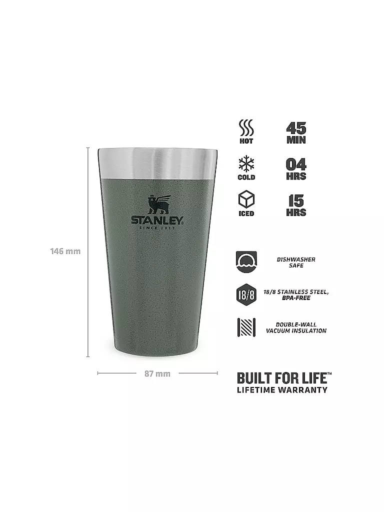STANLEY | Isoliertrinkbecher Adventure Pint Becher 0,47 Liter | olive