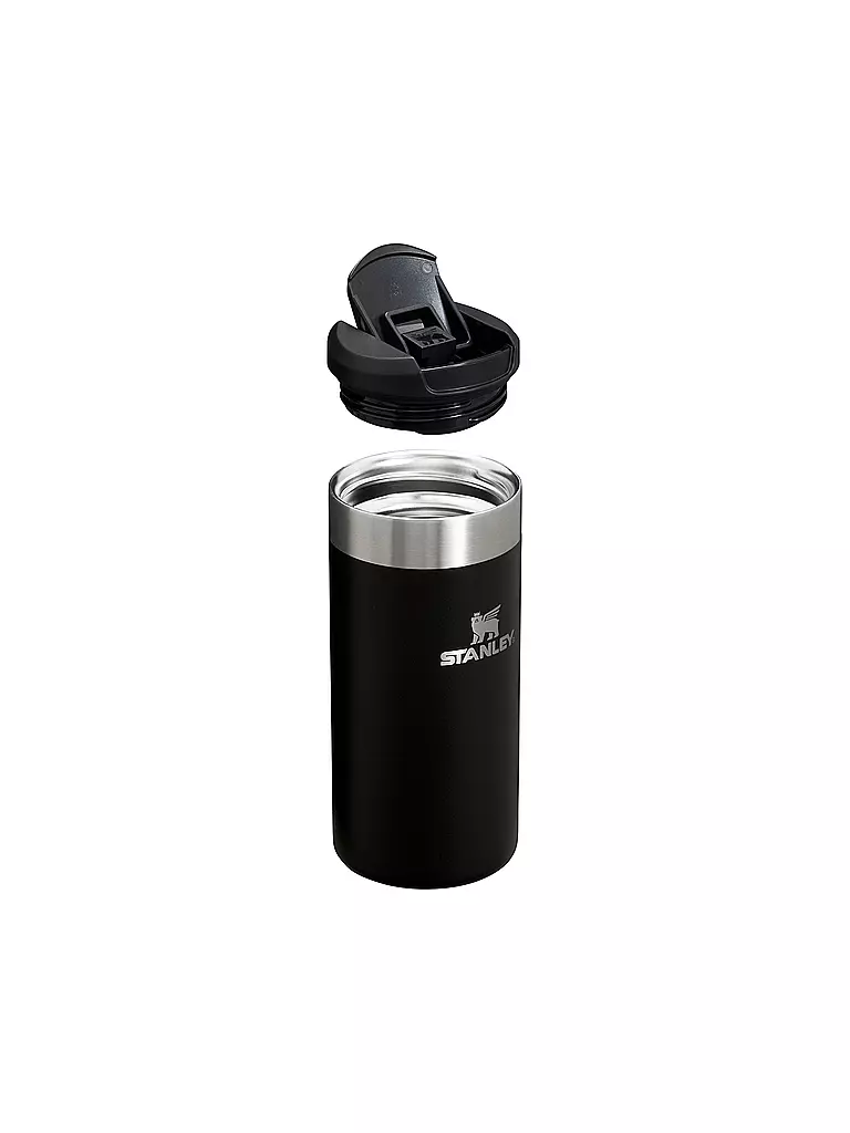 STANLEY | Isoliertrinkbecher AEROLIGHT TRANSIT MUG 0,35l Black 2.0 | hellgrau