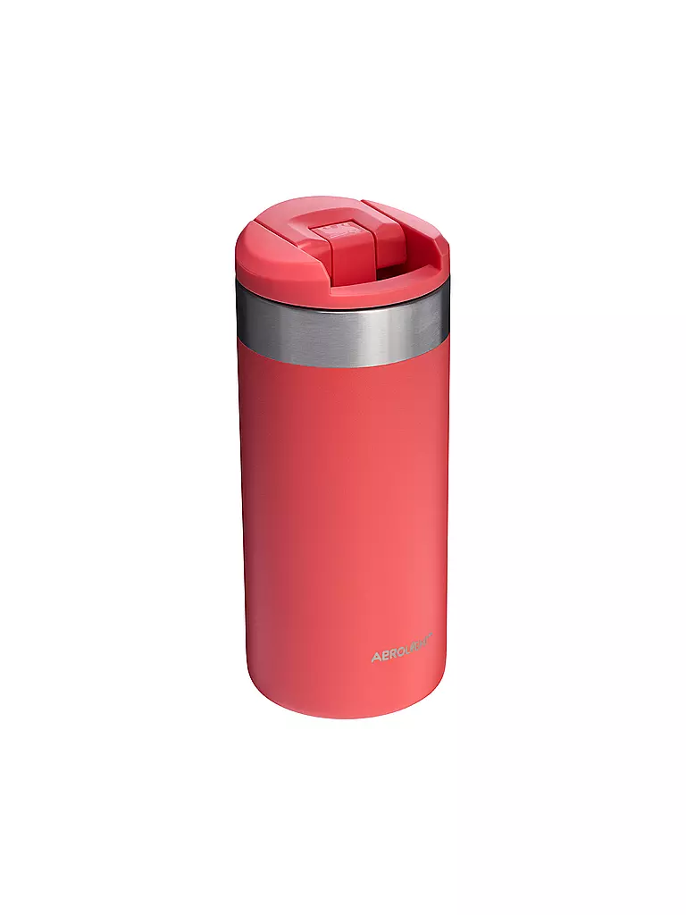 STANLEY | Isoliertrinkbecher AEROLIGHT TRANSIT MUG 0,35l Hot Coral 2.0 | hellgrau