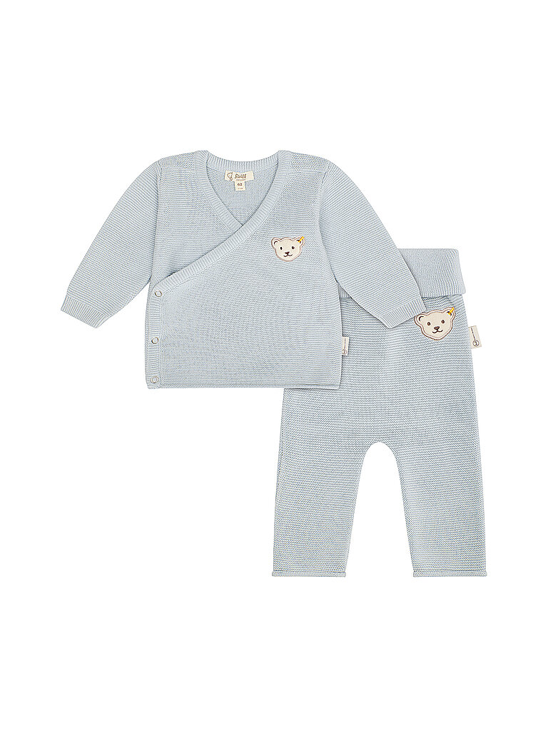 STEIFF Baby Set Strickjacke und Strickhose 2 teilig hellblau | 56