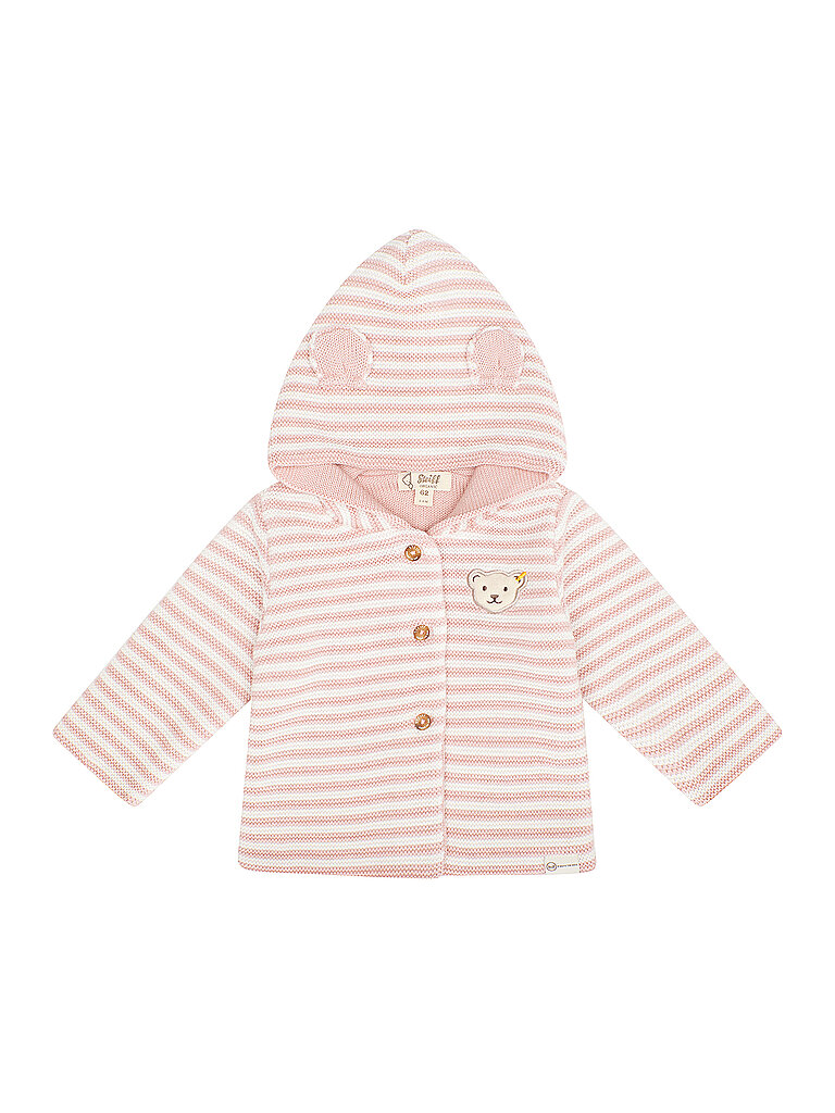 Strickjacke WELLNESS gestreift in silver pink Gr56