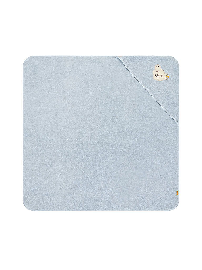 Steiff Badetuch mit Kapuze blau Celestial Blue, flauschig-weicher Frottee trocknet und verwöhnt zarte Haut, strapazierfähige Einfassungen, mit Kapuze für extra Wärme