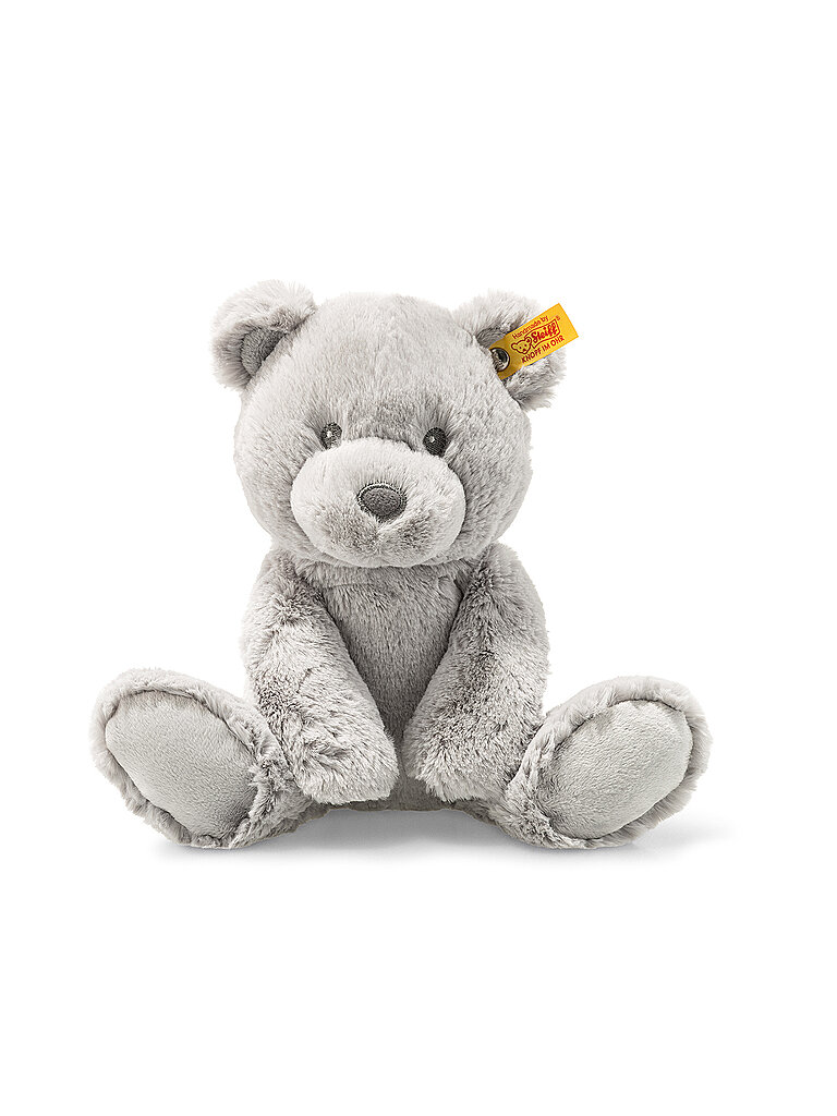 Steiff Kuscheltier Bearzy Teddybär, Süßes Stofftier, Jungen, Mädchen & Babys ab 0 Monaten, Friends, Plüschtier 28 cm, Hellgrau, 241543