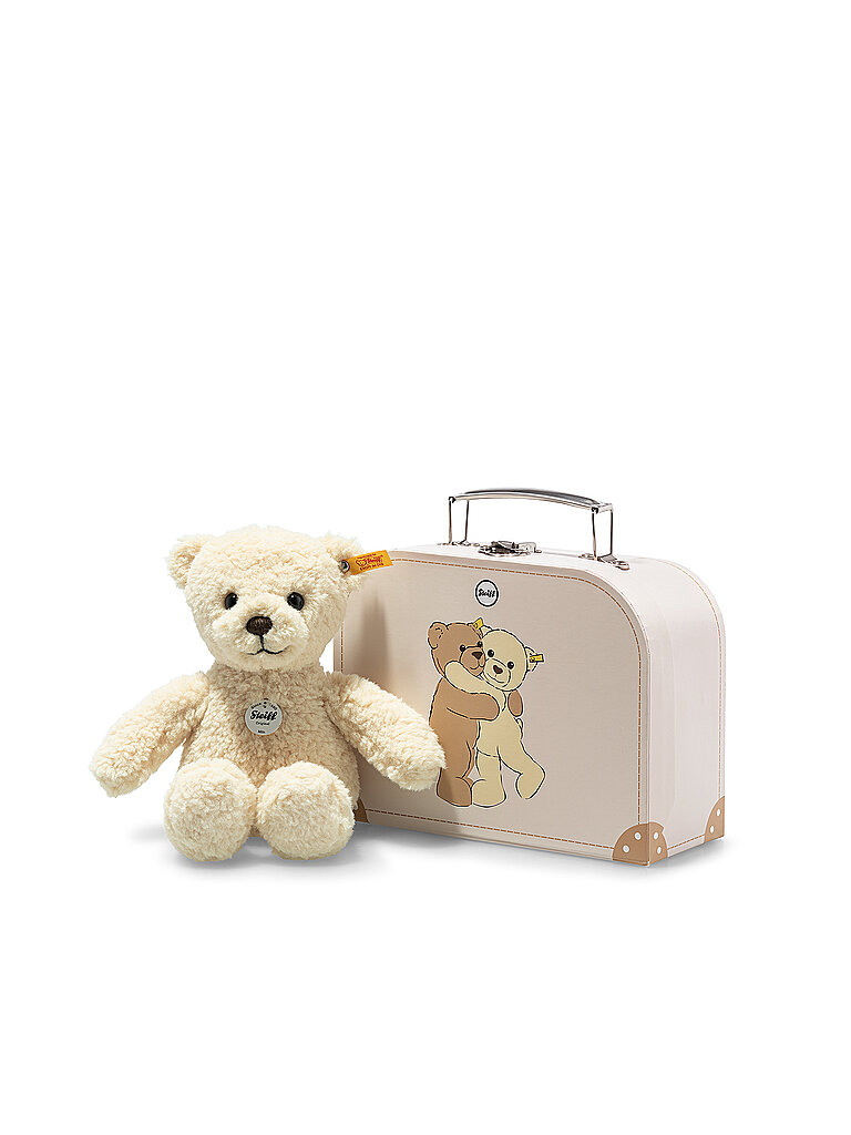 Teddybär MILA (21cm) im Koffer in vanille