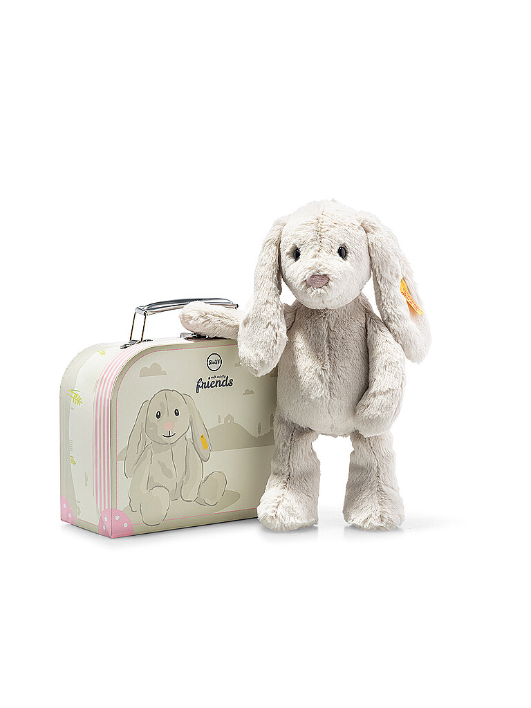 STEIFF Hoppie Hase im Koffer hellgrau
