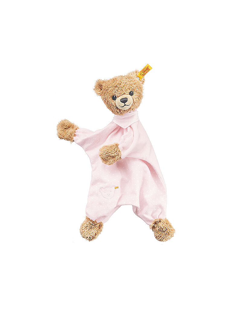 Steiff Kuscheltier Schlaf-gut-Bär Schmusetuch, Süßes Stofftier, Jungen, Mädchen & Babys ab 0 Monaten, Plüschtier 30 cm, Rosa, 239533