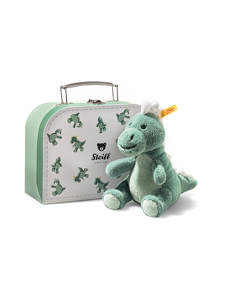 STEIFF Joshi Baby T-Rex im Koffer 16cm  petrol