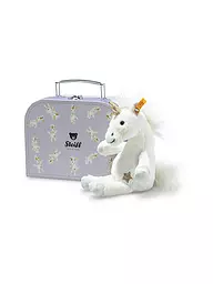 STEIFF | Plüschtier Unica Schlenker-Einhorn im Koffer 20cm | weiss