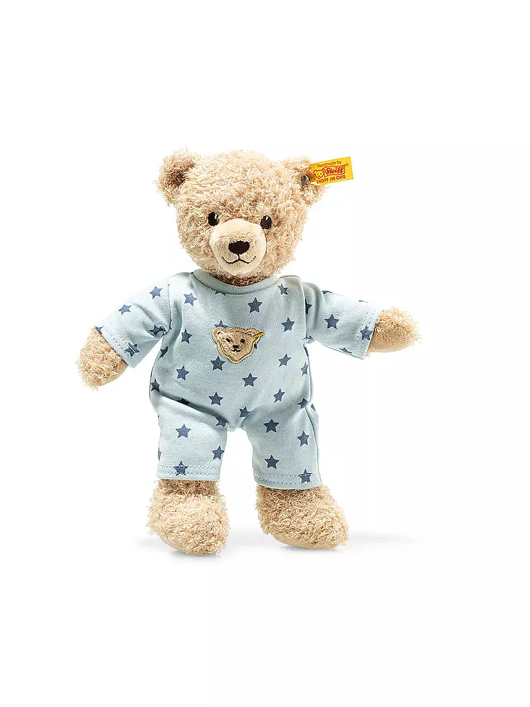 STEIFF | Teddy and Me Teddybär Junge Baby mit Schlafanzug 25cm 241642 | blau