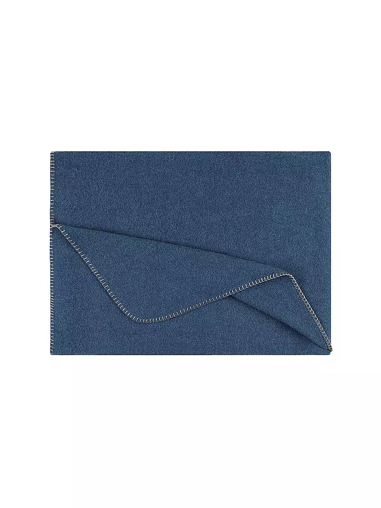 STEINER 1888 | Wolldecke - Plaid Alina 145x190cm Crocus | dunkelblau
