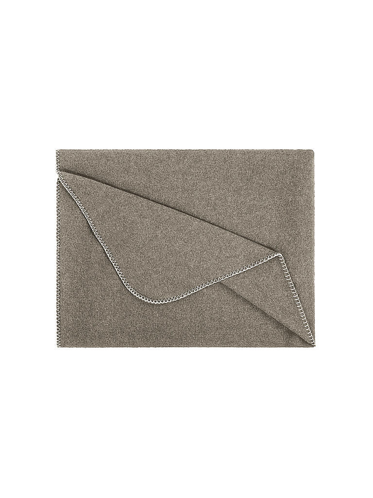 STEINER 1888 | Wolldecke Alina 145x190cm Taupe | hellgrau