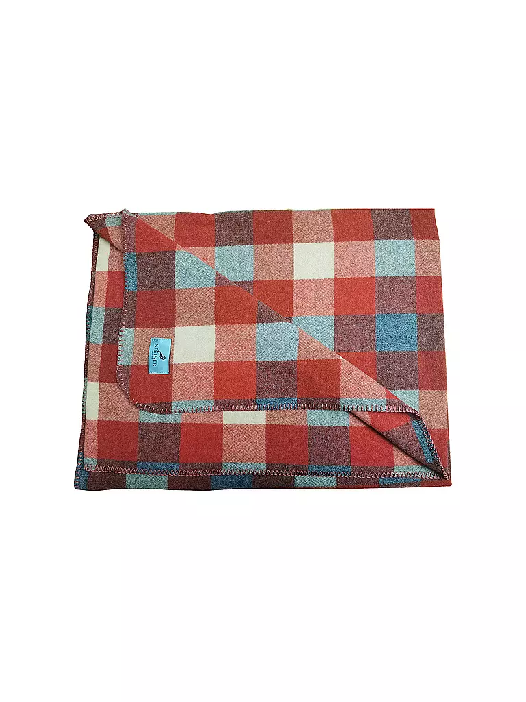 STEINER 1888 | Wolldecke SILVIA 150x190cm Karo Kirsch | rot