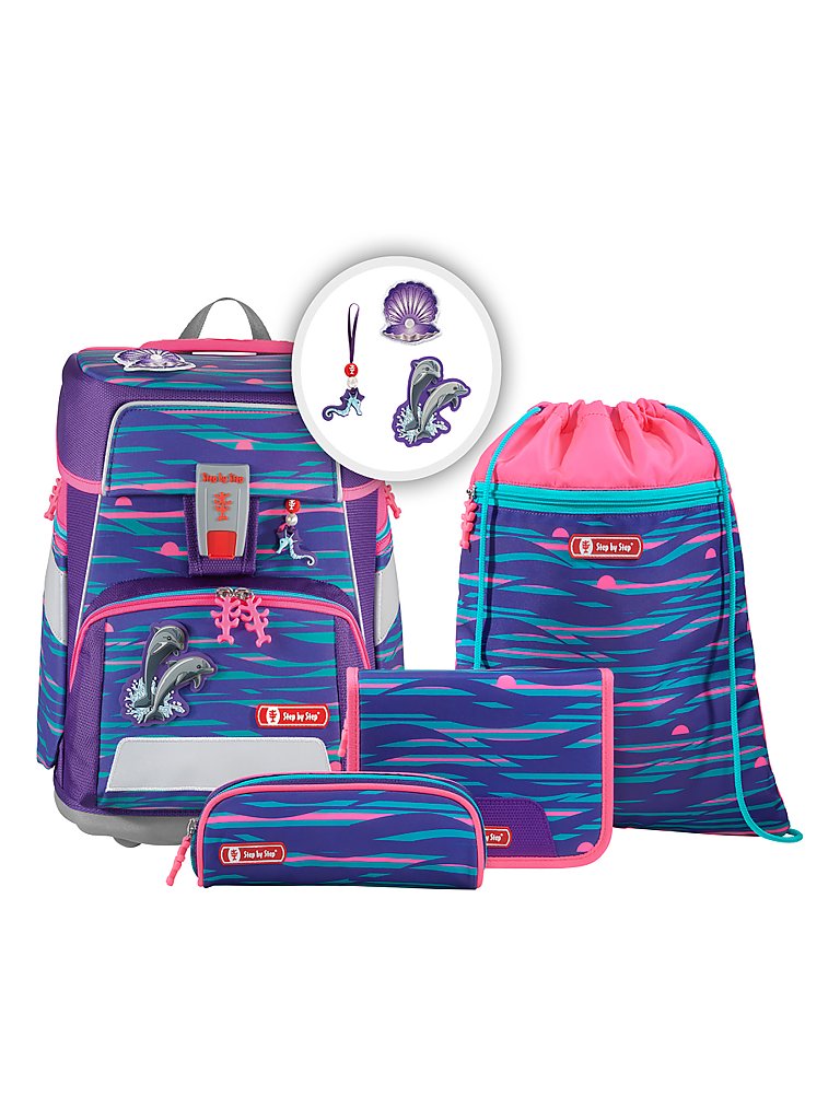 STEP BY STEP SPACE Schultaschen-Set 5-tlg. Shiny Dolphins