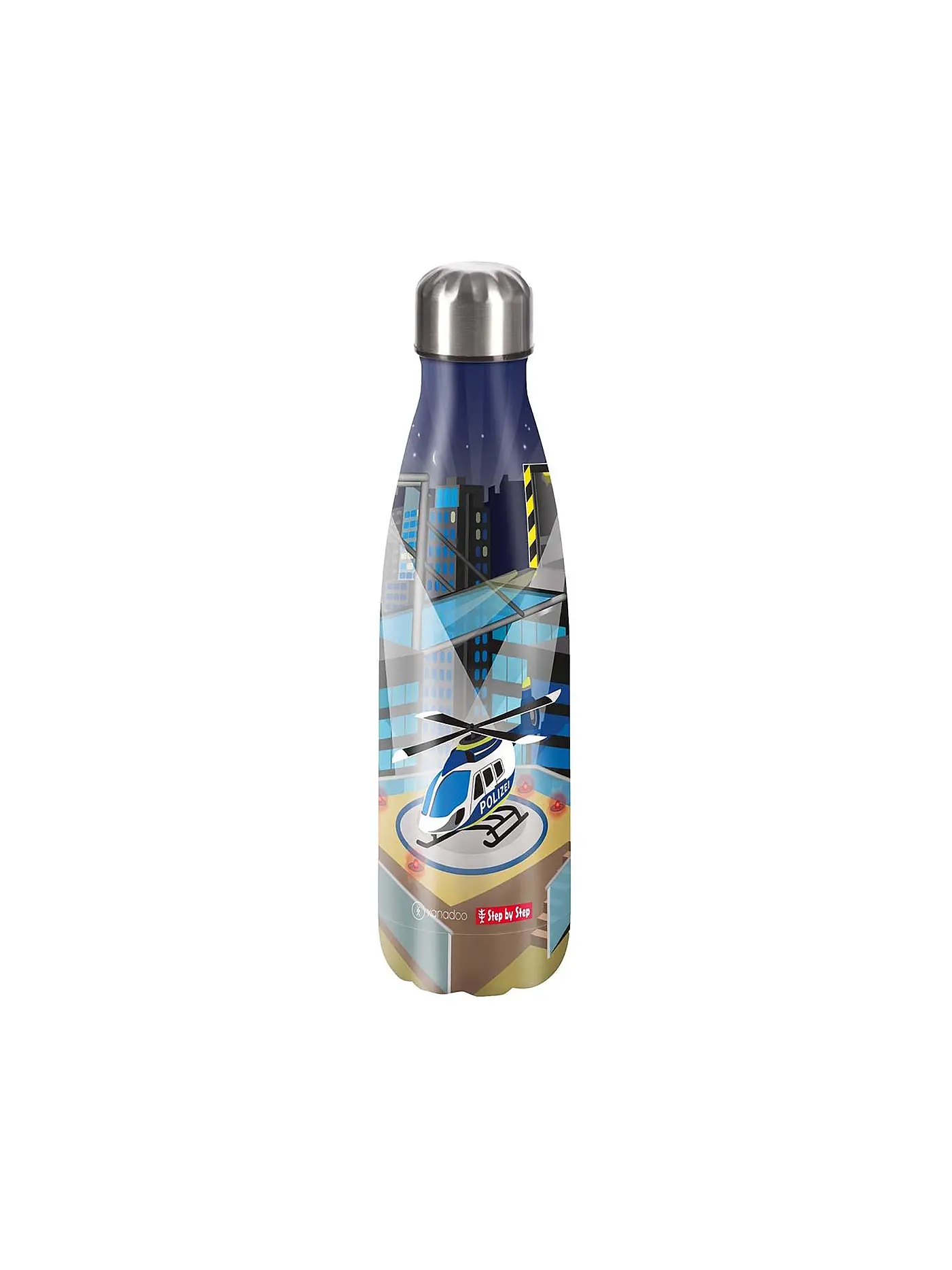 STEP BY STEP | Edelstahl Trinkflasche - Helicopter Sam 0,5L | dunkelblau