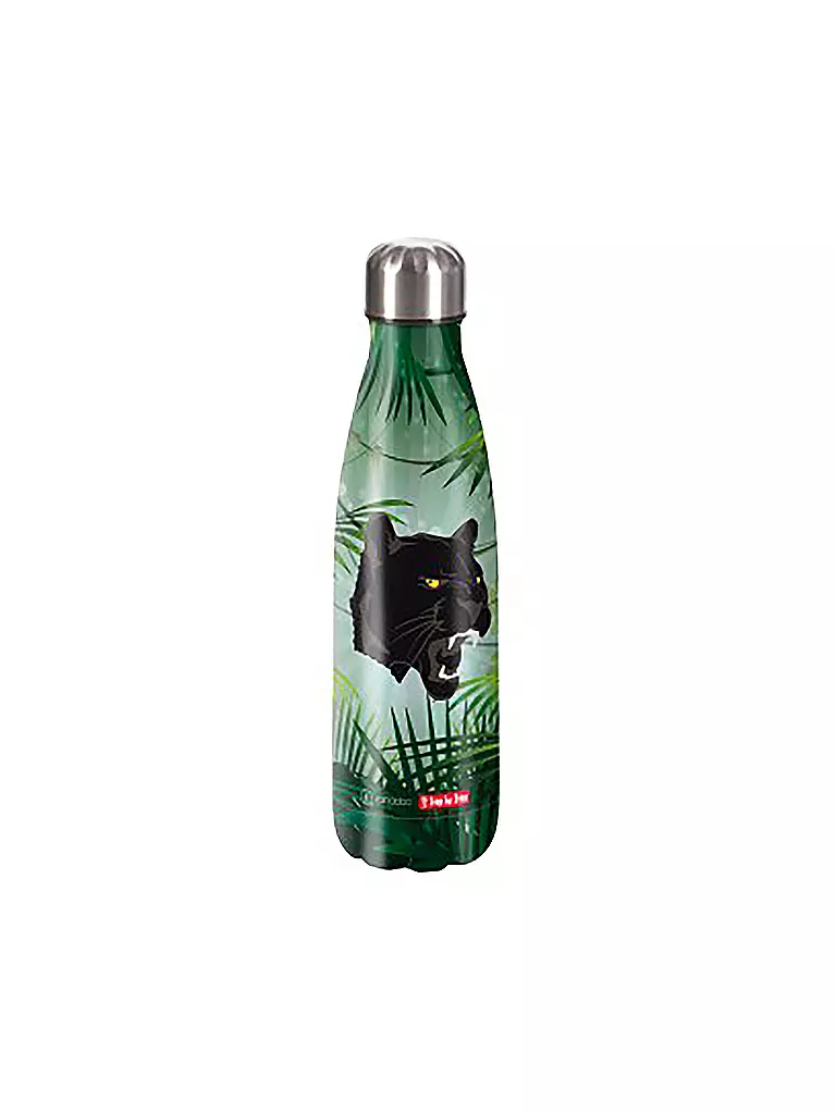 STEP BY STEP | Edelstahl Trinkflasche 0,5L Wild Cat Chiko | grün