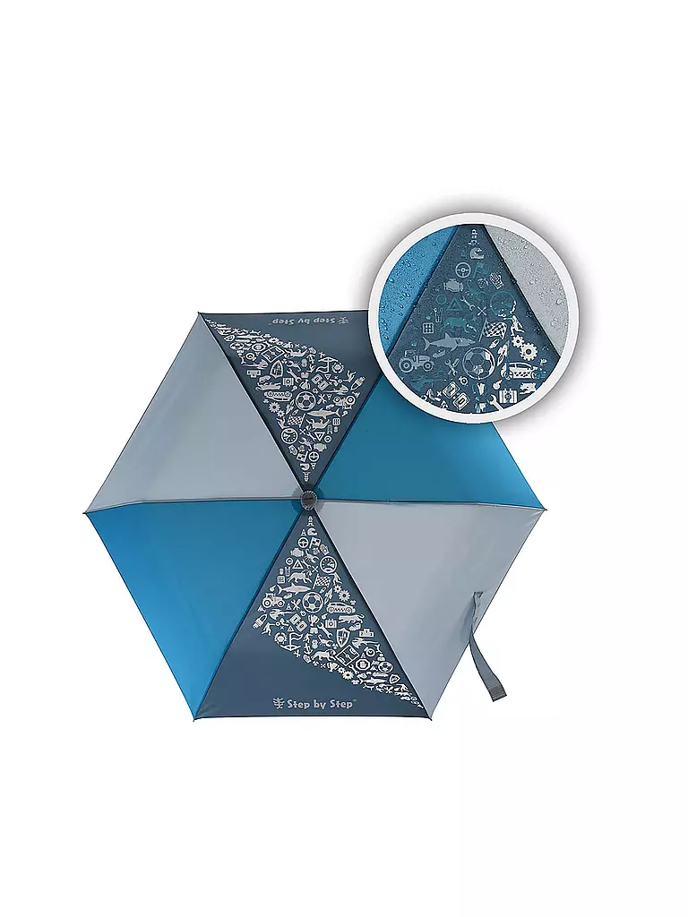 STEP BY STEP | Regenschirm MAGIC RAIN EFFECT BLUE | dunkelrot