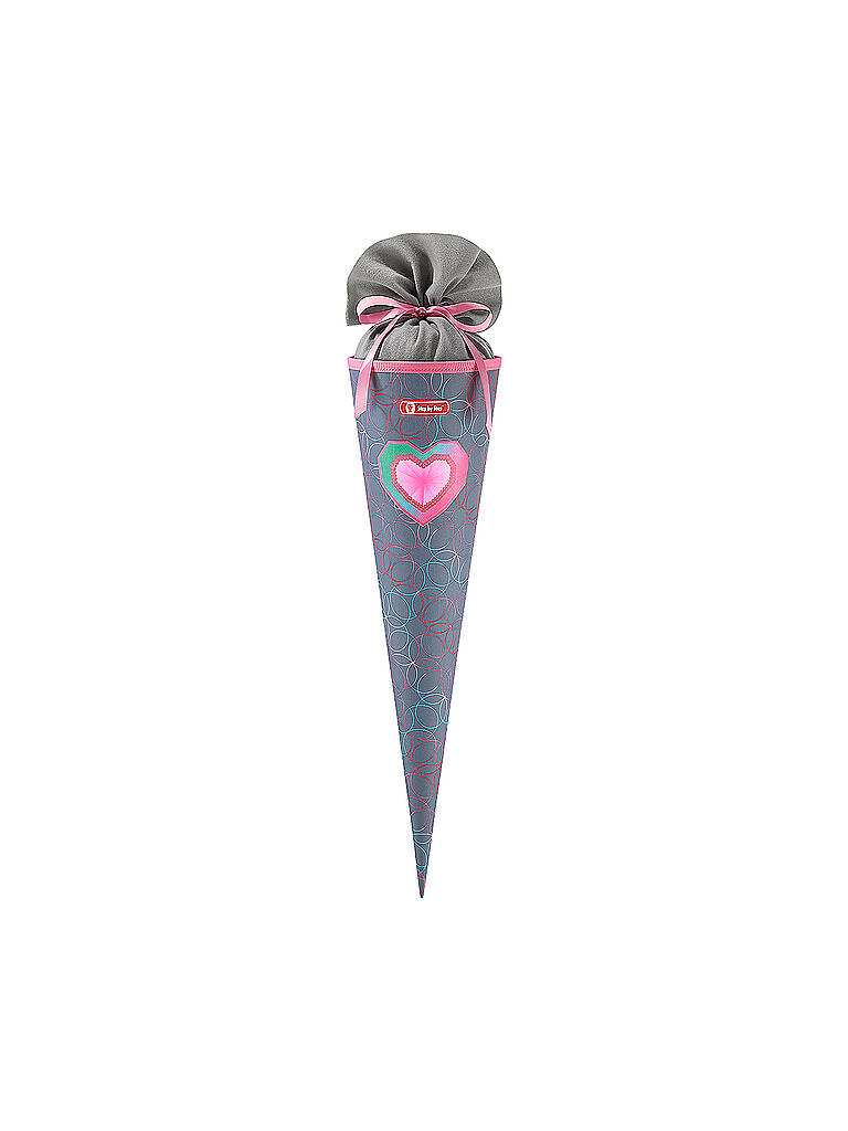 STEP BY STEP | Schultüte Glitter Heart | grau