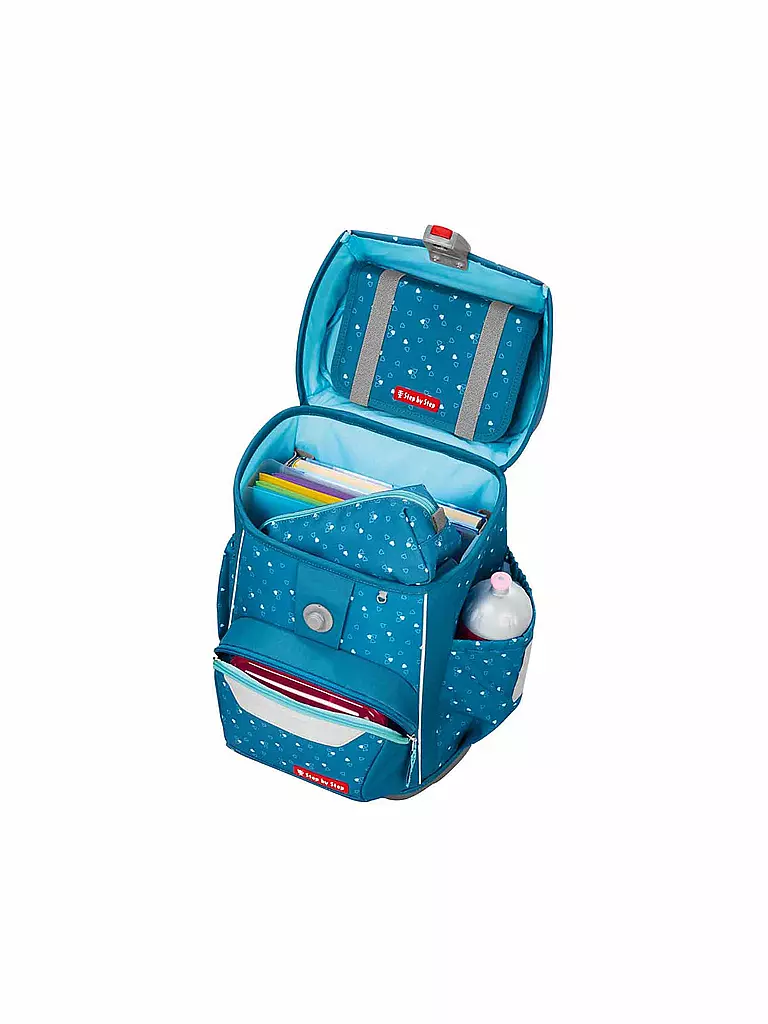 STEP BY STEP | Schultaschen Set 4tlg BASIS Blue Hearts | dunkelblau