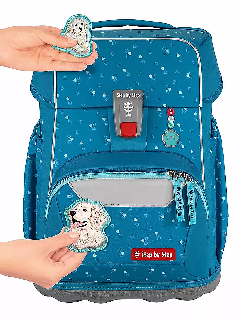 STEP BY STEP | Schultaschen Set 4tlg BASIS Blue Hearts | dunkelblau