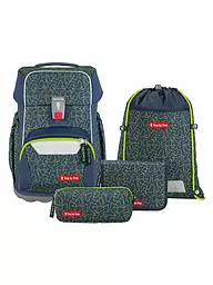 STEP BY STEP | Schultaschen Set 4tlg BASIS Anthrazit Triangles | grün